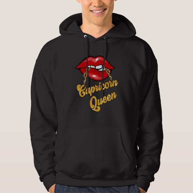 Zodiac Astrology  Lip Capricorn Queen December Hoodie (Front)