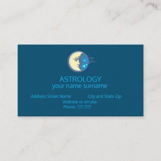 Zodiac Astrology Moon and Stars Business Card