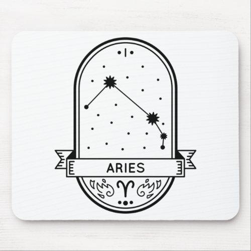 ZODIAC BADGE CONSTELLATION ARIES STROKE MOUSE PAD
