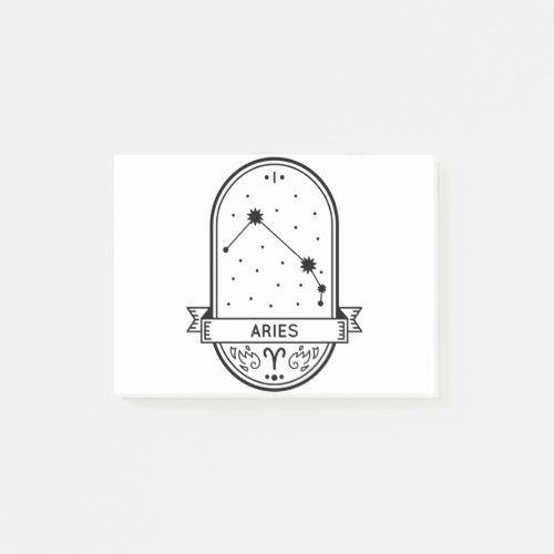 ZODIAC BADGE CONSTELLATION ARIES STROKE POST_IT NOTES