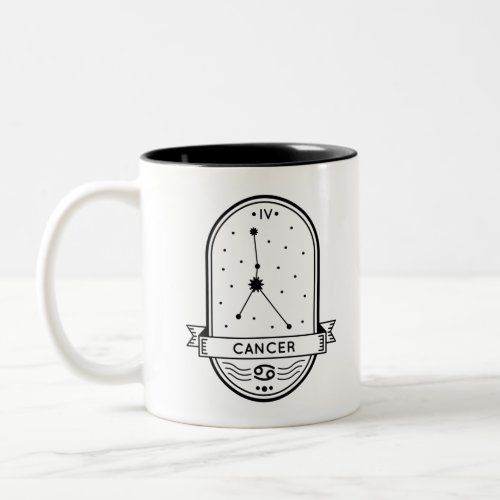 ZODIAC BADGE CONSTELLATION CANCER STROKE Two_Tone COFFEE MUG