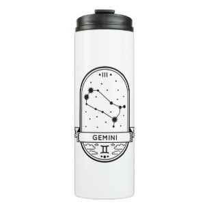 ZODIAC BADGE CONSTELLATION GEMINI STROKE THERMAL TUMBLER