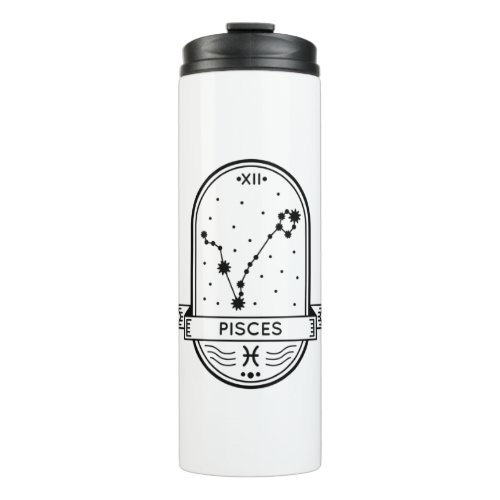 ZODIAC BADGE CONSTELLATION PISCES STROKE THERMAL TUMBLER