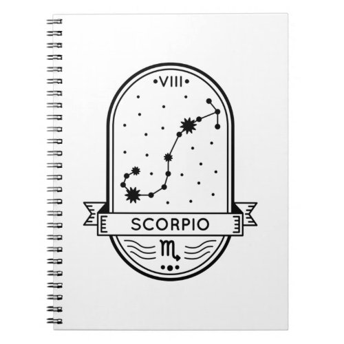 ZODIAC BADGE CONSTELLATION SCORPIO STROKE NOTEBOOK