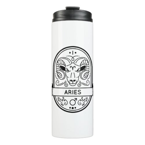 ZODIAC BADGE SYMBOL ARIES STROKE THERMAL TUMBLER