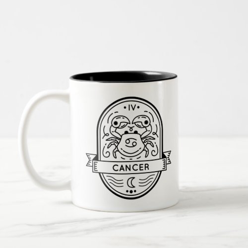 ZODIAC BADGE SYMBOL CANCER STROKE Two_Tone COFFEE MUG