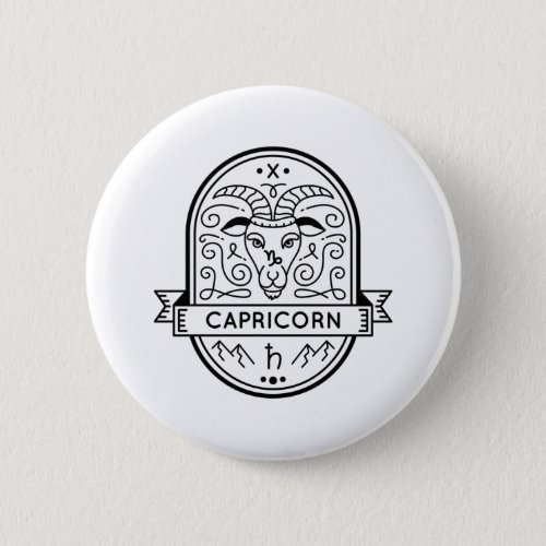 ZODIAC BADGE SYMBOL CAPRICORN STROKE BUTTON