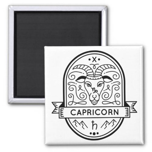 ZODIAC BADGE SYMBOL CAPRICORN STROKE MAGNET