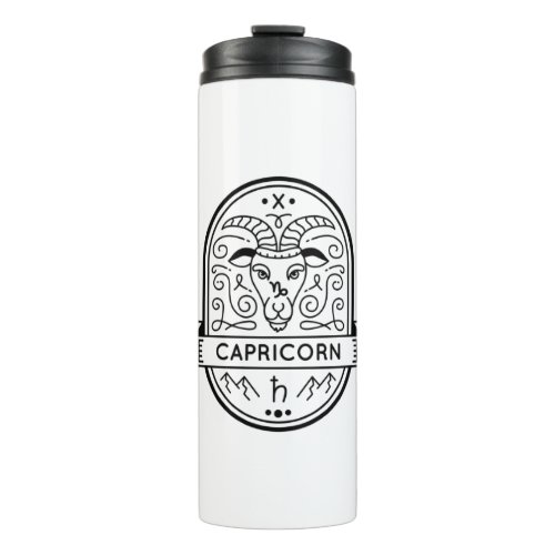 ZODIAC BADGE SYMBOL CAPRICORN STROKE THERMAL TUMBLER