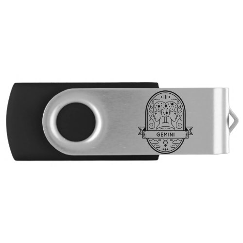 ZODIAC BADGE SYMBOL GEMINI STROKE FLASH DRIVE