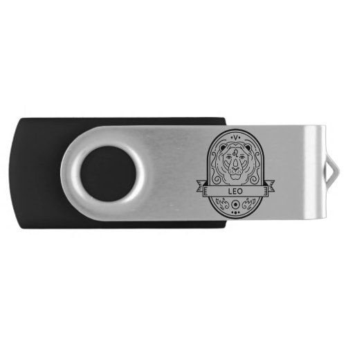 ZODIAC BADGE SYMBOL LEO STROKE FLASH DRIVE