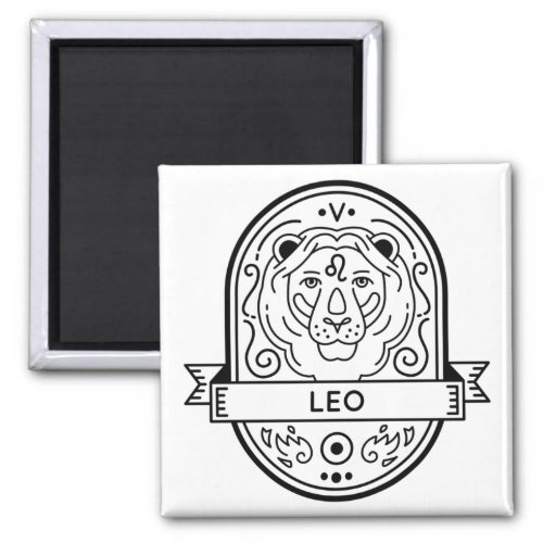 ZODIAC BADGE SYMBOL LEO STROKE MAGNET