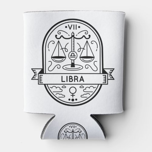 ZODIAC BADGE SYMBOL LIBRA STROKE CAN COOLER