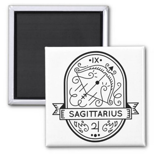 ZODIAC BADGE SYMBOL SAGITTARIUS STROKE MAGNET