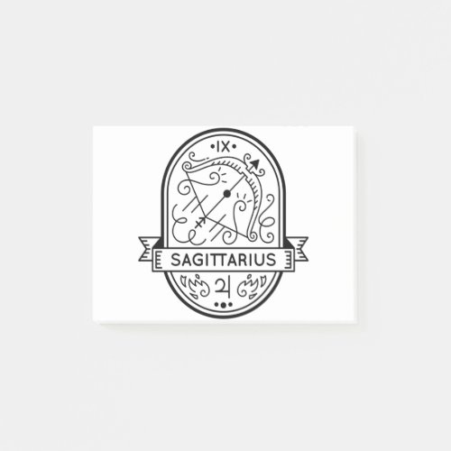 ZODIAC BADGE SYMBOL SAGITTARIUS STROKE POST_IT NOTES