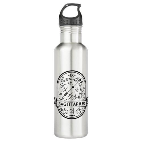 ZODIAC BADGE SYMBOL SAGITTARIUS STROKE STAINLESS STEEL WATER BOTTLE