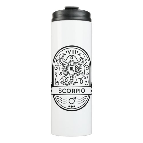 ZODIAC BADGE SYMBOL SCORPIO STROKE THERMAL TUMBLER