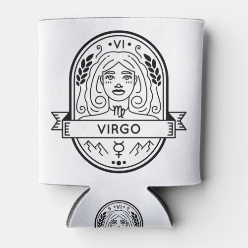 ZODIAC BADGE SYMBOL VIRGO STROKE CAN COOLER