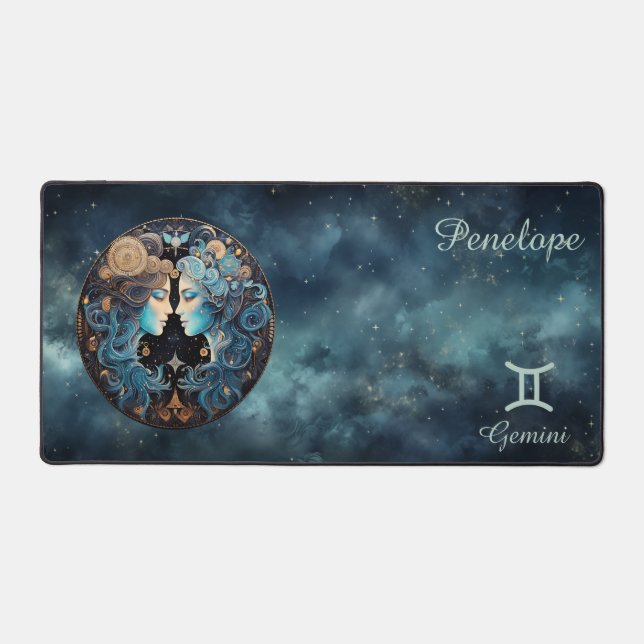 Zodiac Birth Sign Gemini Astrolog Desk Mat (Front)