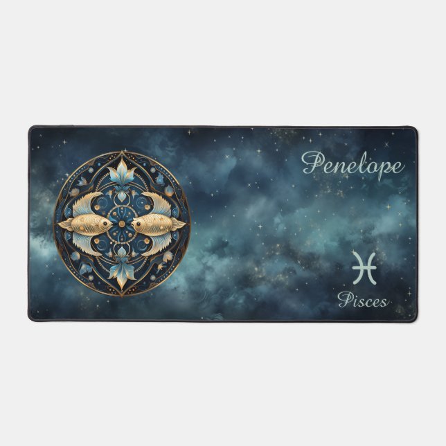 Zodiac Birth Sign Pisces Astrolog Desk Mat (Front)