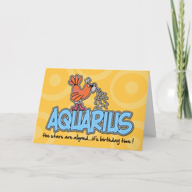 Zodiac Birthday - Aquarius Card (Front)