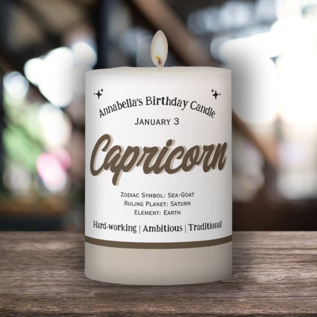 Zodiac Birthday, Capricorn Pillar Candle (Creator Uploaded)