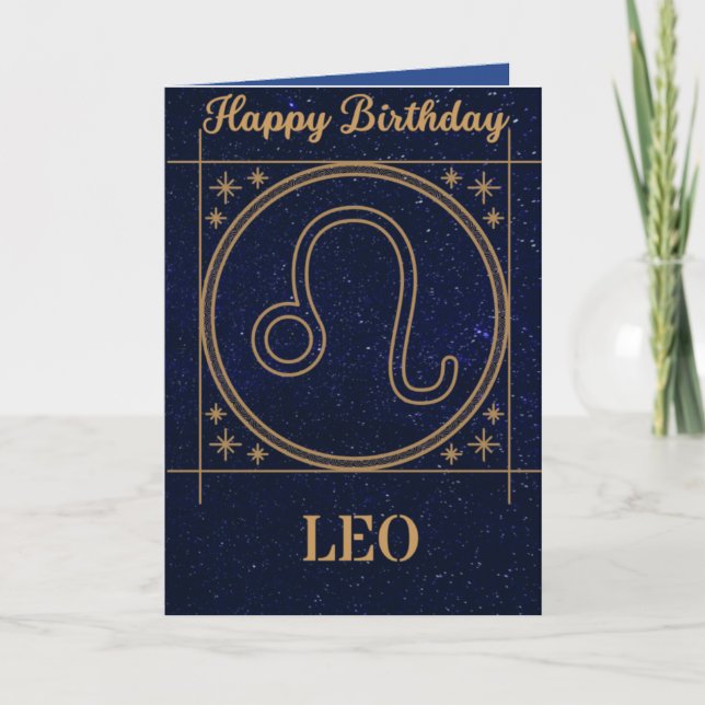 Zodiac Birthday Card (Leo) (Front)