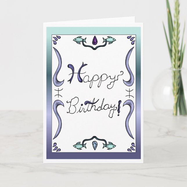 Zodiac Birthday Card Pisces (Front)