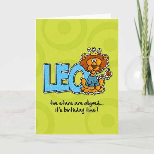 Zodiac Birthday  Leo Card