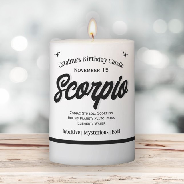 Zodiac Birthday, Scorpio Pillar Candle (Creator Uploaded)