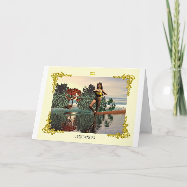 ZODIAC BIRTHDAY SIGNS / AQUARIUS CARD (Front)