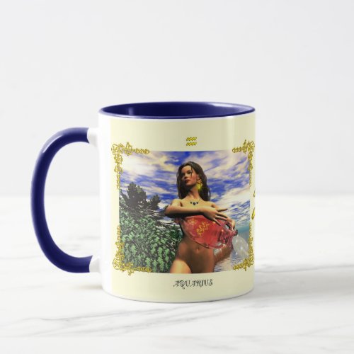 ZODIAC BIRTHDAY SIGNS  AQUARIUS MUG