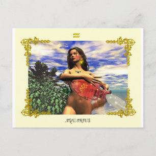 ZODIAC BIRTHDAY SIGNS / AQUARIUS POSTCARD