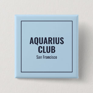 Zodiac blue simple modern birthdays cute button