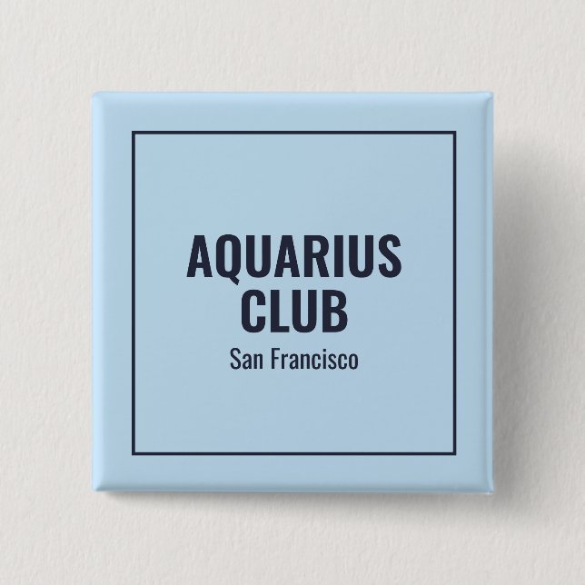 Zodiac blue simple modern birthdays cute button (Front)
