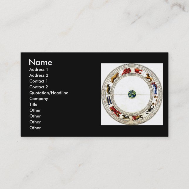 Zodiac Business Card (Front)