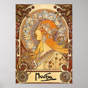Zodiac by Alfons Mucha - Art Nouveau Poster