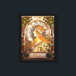 Zodiac by Alphonse Mucha Canvas Print<br><div class="desc">Alphonse Mucha Zodiac La Plume Is A Beautifully Adorned Art Nouveau Artwork Based On A Zodiac Theme</div>