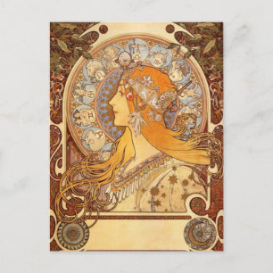 Zodiac by Alphonse Mucha Postcard
