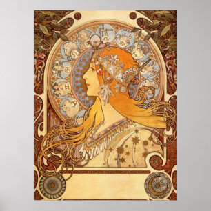 Zodiac by Alphonse Mucha Poster