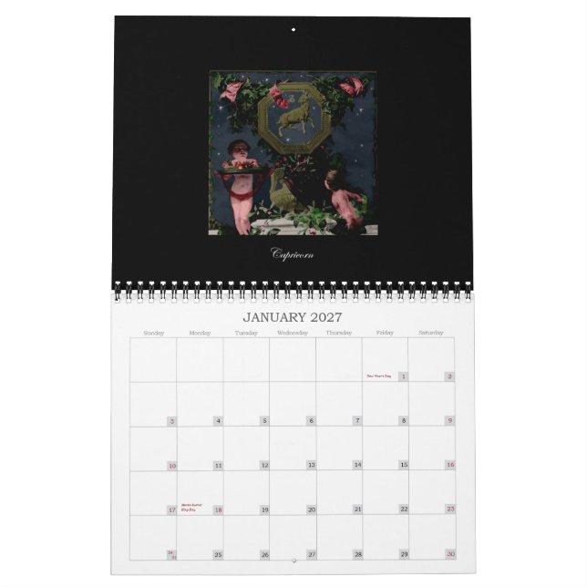 ZODIAC CALANDER CALENDAR (Jan 2027)
