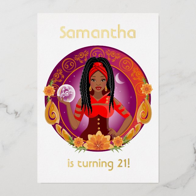 Zodiac Cancer Birthday Party Foil Invitation (Front)