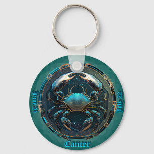 Zodiac Cancer Custom NAME, DATE Keychain