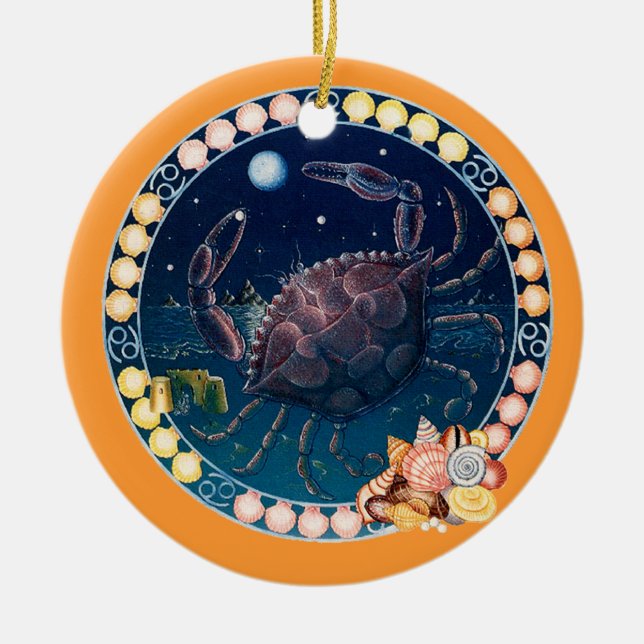 Zodiac Cancer - Customize it! Ceramic Ornament (Front)
