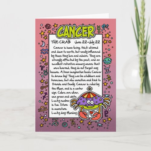 Zodiac _ Cancer Fun Facts Card