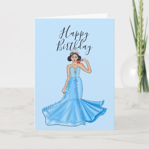 Zodiac Cancer Goddess with Red Crab Happy Birthday Card