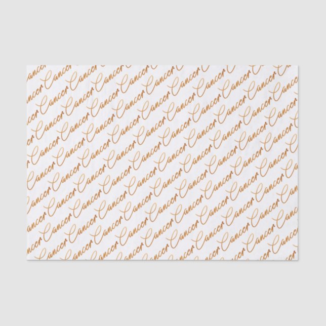 Zodiac "Cancer" Gold Script Tissue Paper (Front)