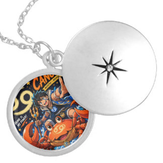 Zodiac cancer Horoscope Locket Necklace
