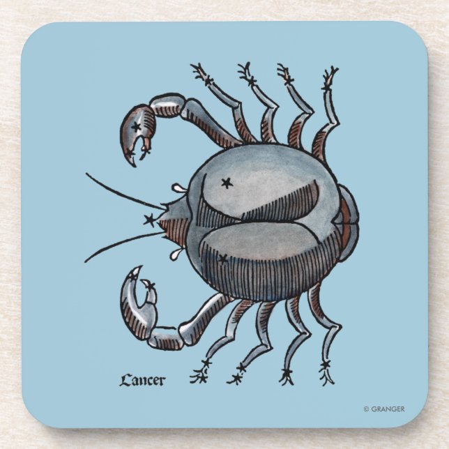 Zodiac: Cancer In Color Beverage Coaster (Front)