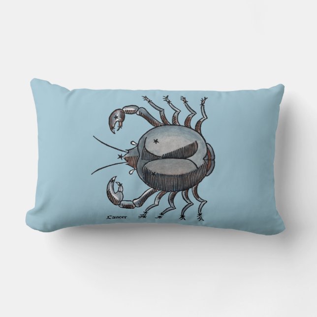 Zodiac: Cancer In Color Lumbar Pillow (Front)